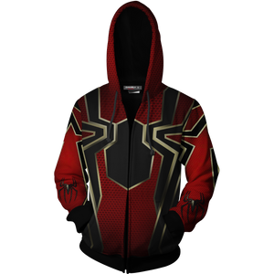 Spider-Man Cosplay Zip Up Hoodie Jacket   