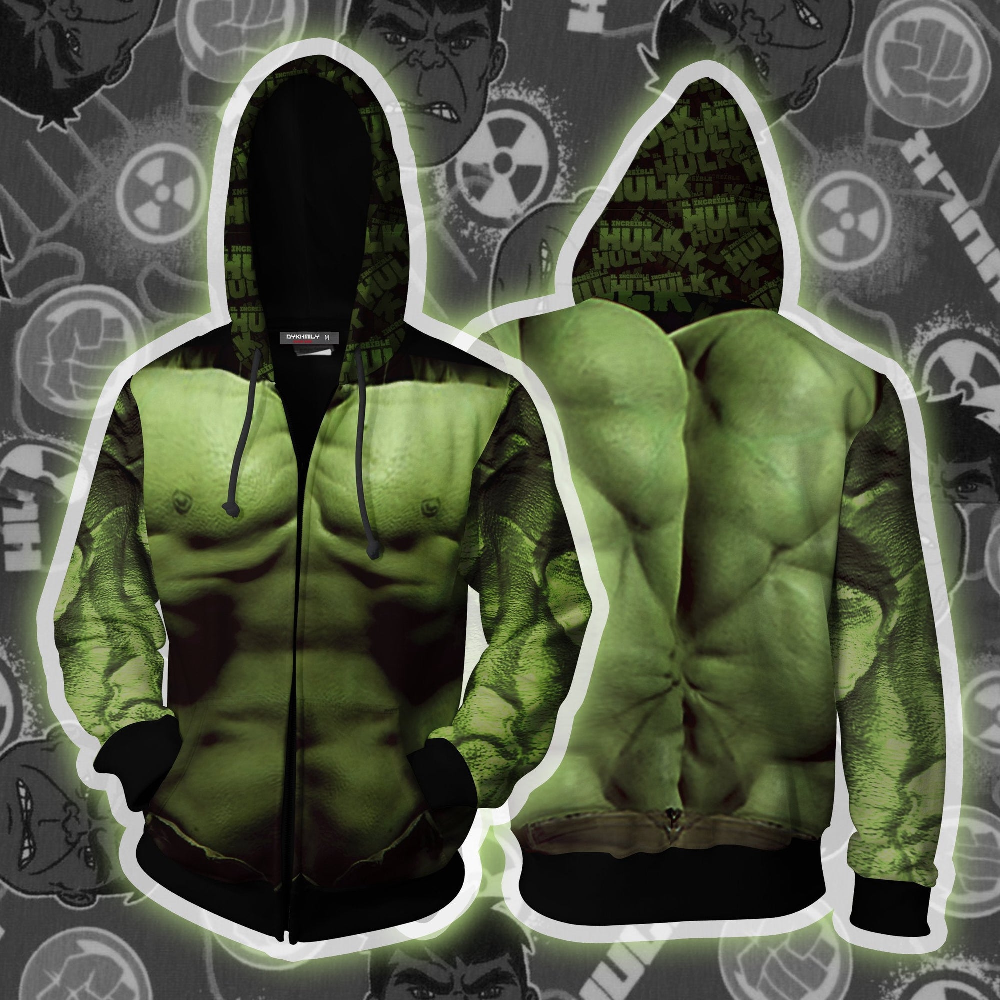 Hulk Cosplay Zip Up Hoodie Jacket XS  