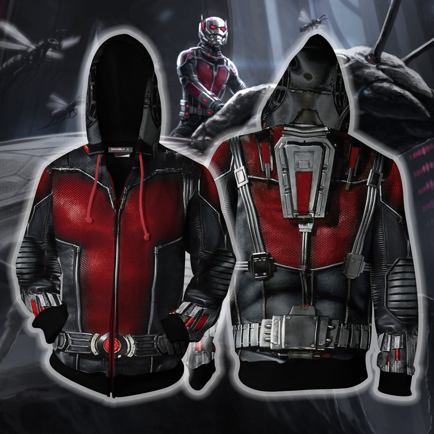 Ant Man Cosplay Zip Up Hoodie Jacket 5XL