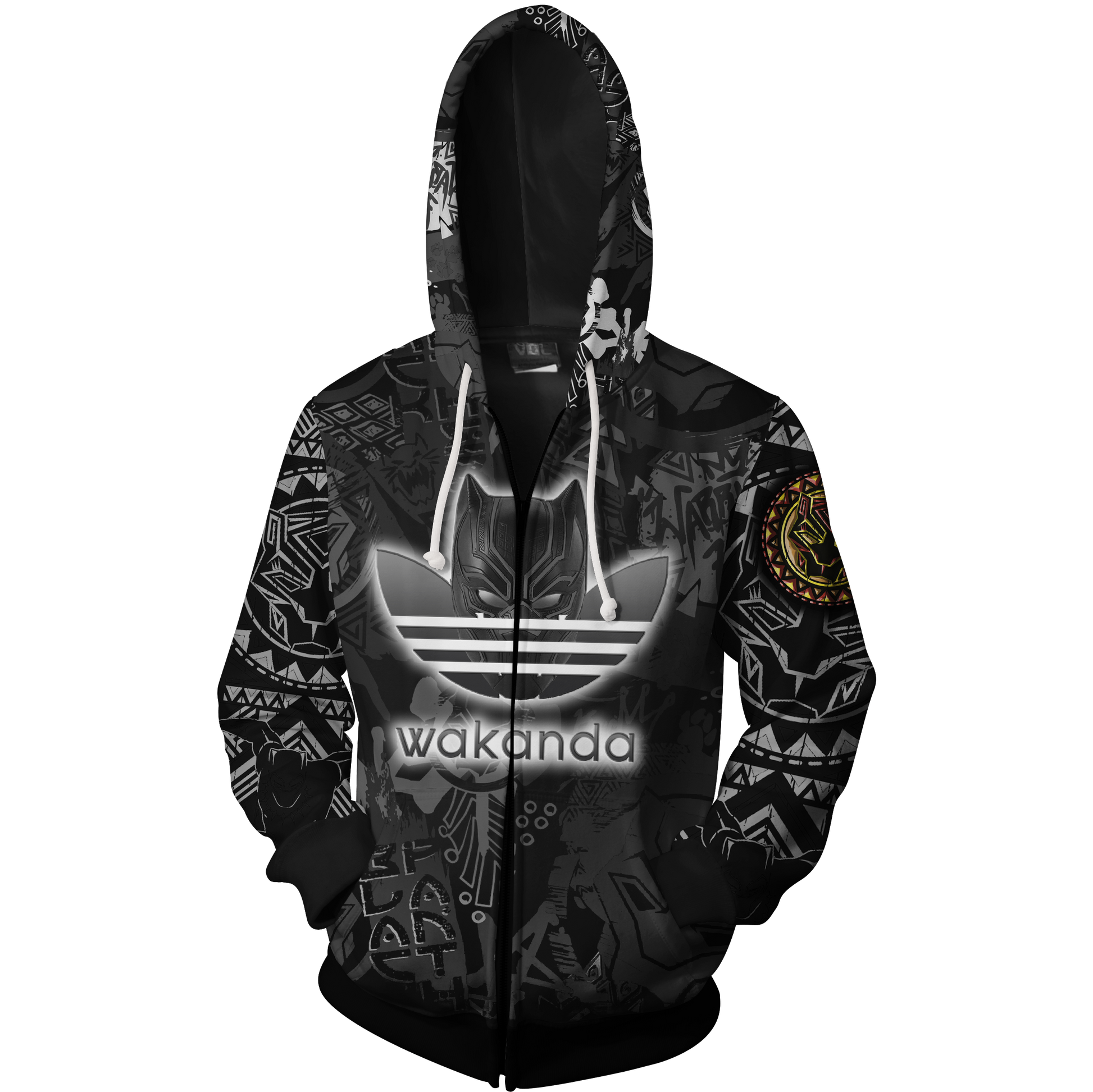 Wakanda Black Panther Zip Up Hoodie 5XL