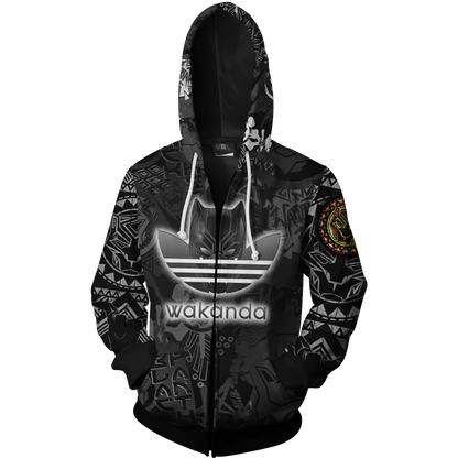 Wakanda Black Panther Zip Up Hoodie 5XL