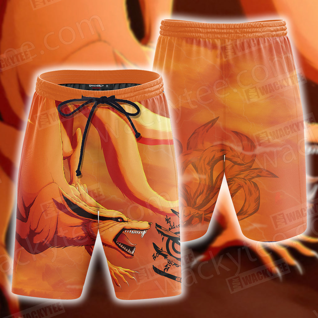 Naruto Kurama 3D T-shirt Beach Shorts