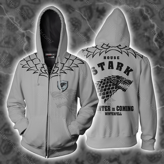House Stark Game Of Thrones Zip Up Hoodie 5XL
