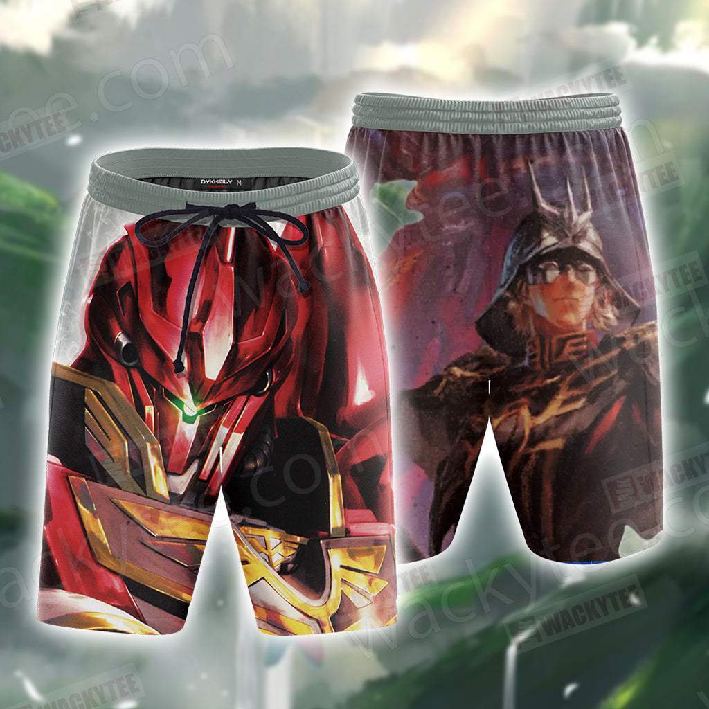 Mobile Suit Gundam Sinanju 3D T-shirt Beach Shorts
