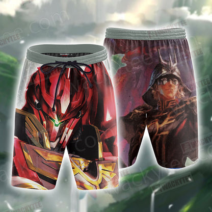 Mobile Suit Gundam Sinanju 3D T-shirt Beach Shorts