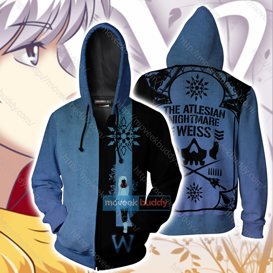 RWBY Weiss The Atlesian Knightmare Symbol Zip Up Hoodie