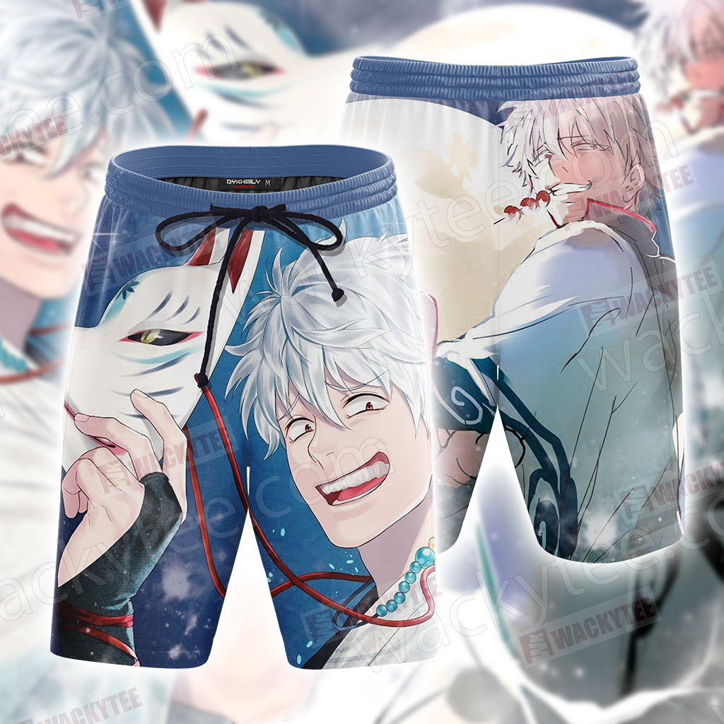 Gintama Sakata Gintoki Unisex 3D T-shirt Beach Shorts
