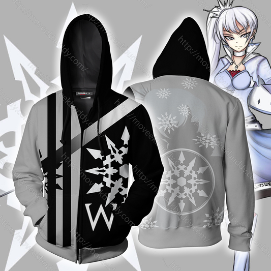 RWBY Weiss Schnee Zip Up Hoodie 5XL