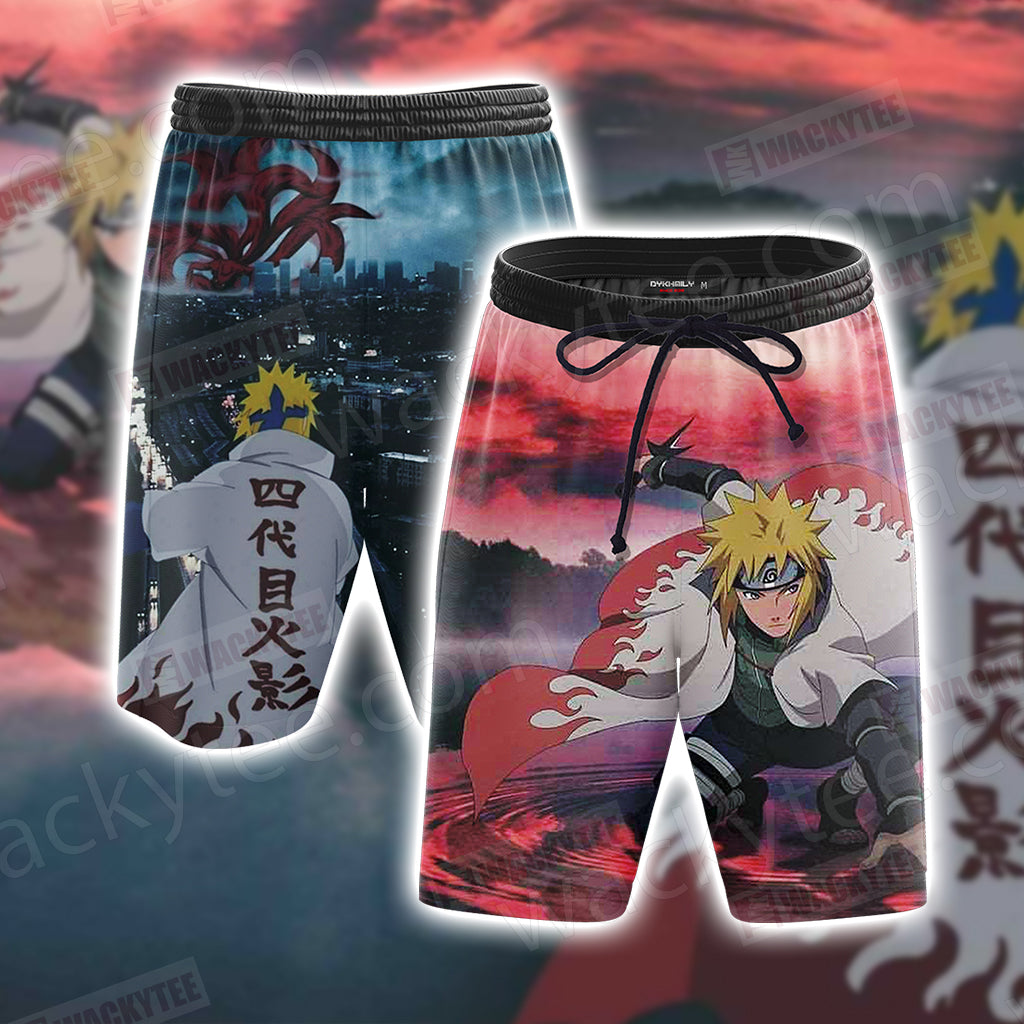 Naruto Uzumaki Minato 3D T-shirt Beach Shorts