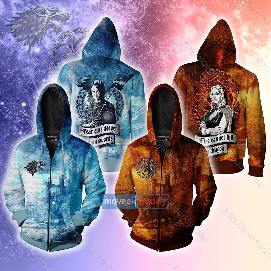 Arya Stark Game Of Thrones Zip Up Hoodie