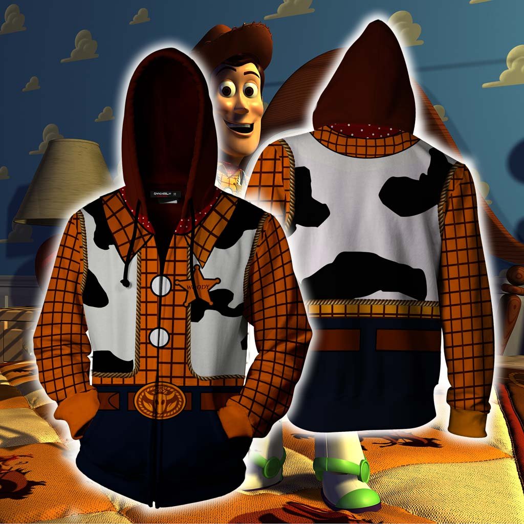 Toy Story Sheriff Woody Cosplay Zip Up Hoodie Jacket 5XL