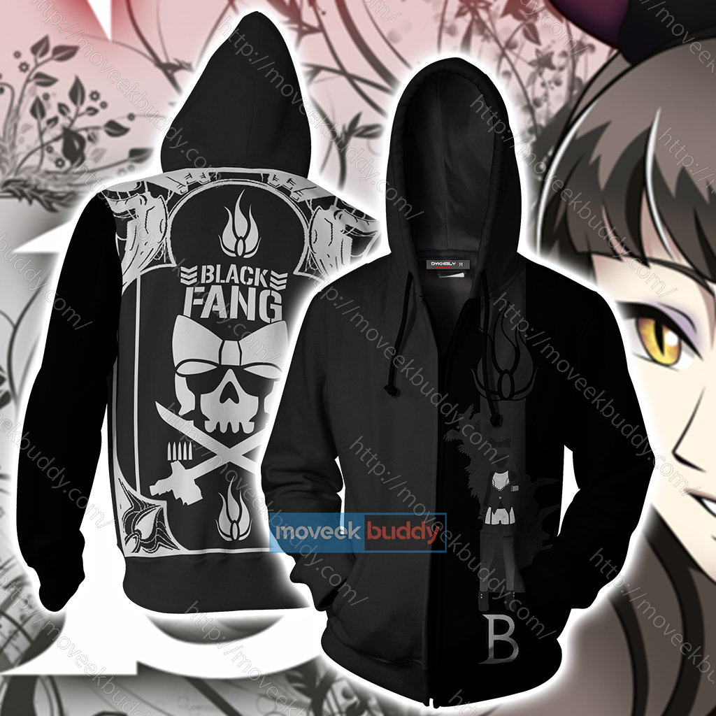 RWBY Black Fang Zip Up Hoodie XS  