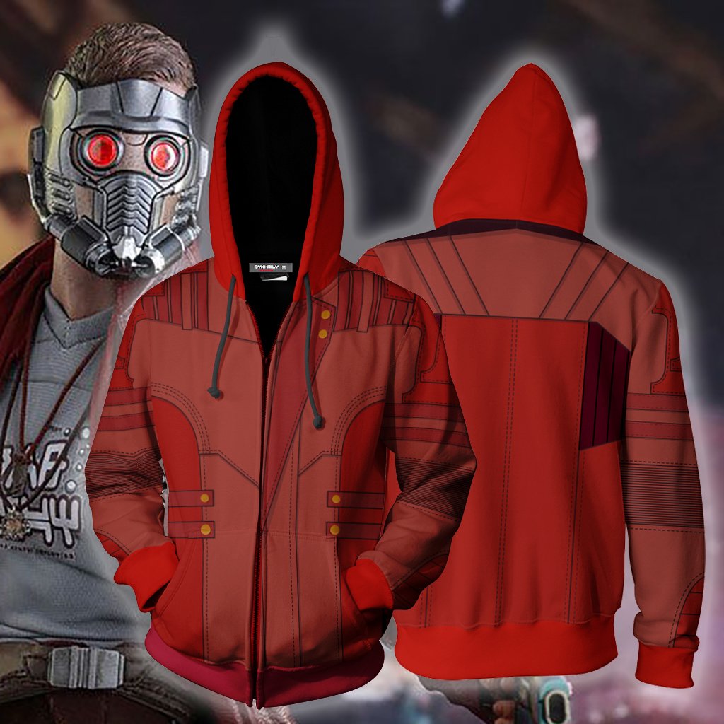 Guardians Of The Galaxy Vol. 2 Star-Lord Cosplay Zip Up Hoodie Jacket 5XL
