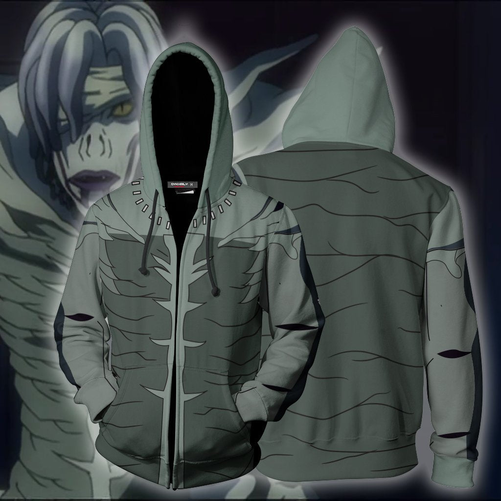 Death Note Shinigami Cosplay Zip Up Hoodie Jacket 5XL