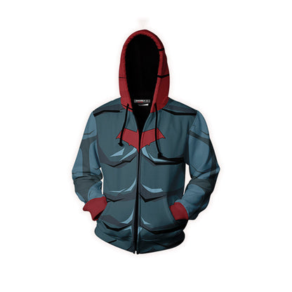 Red Hood Batman Cosplay Zip Up Hoodie Jacket