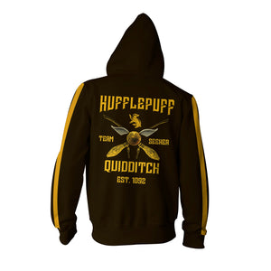 Hufflepuff Quidditch Team Harry Potter Zip Up Hoodie