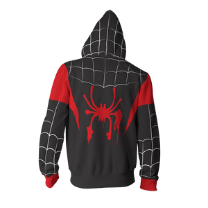 Spider-Man: Into the Spider-Verse Miles Morales Cosplay Zip Up Hoodie Jacket   