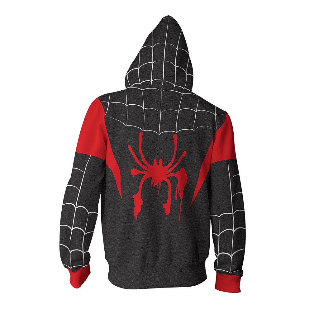 Spider-Man: Into the Spider-Verse Miles Morales New Cosplay Zip Up Hoodie Jacket