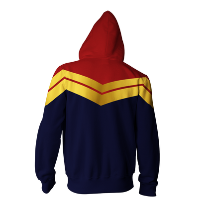 Captain Marvel Cosplay Unisex Zip Up Hoodie Jacket