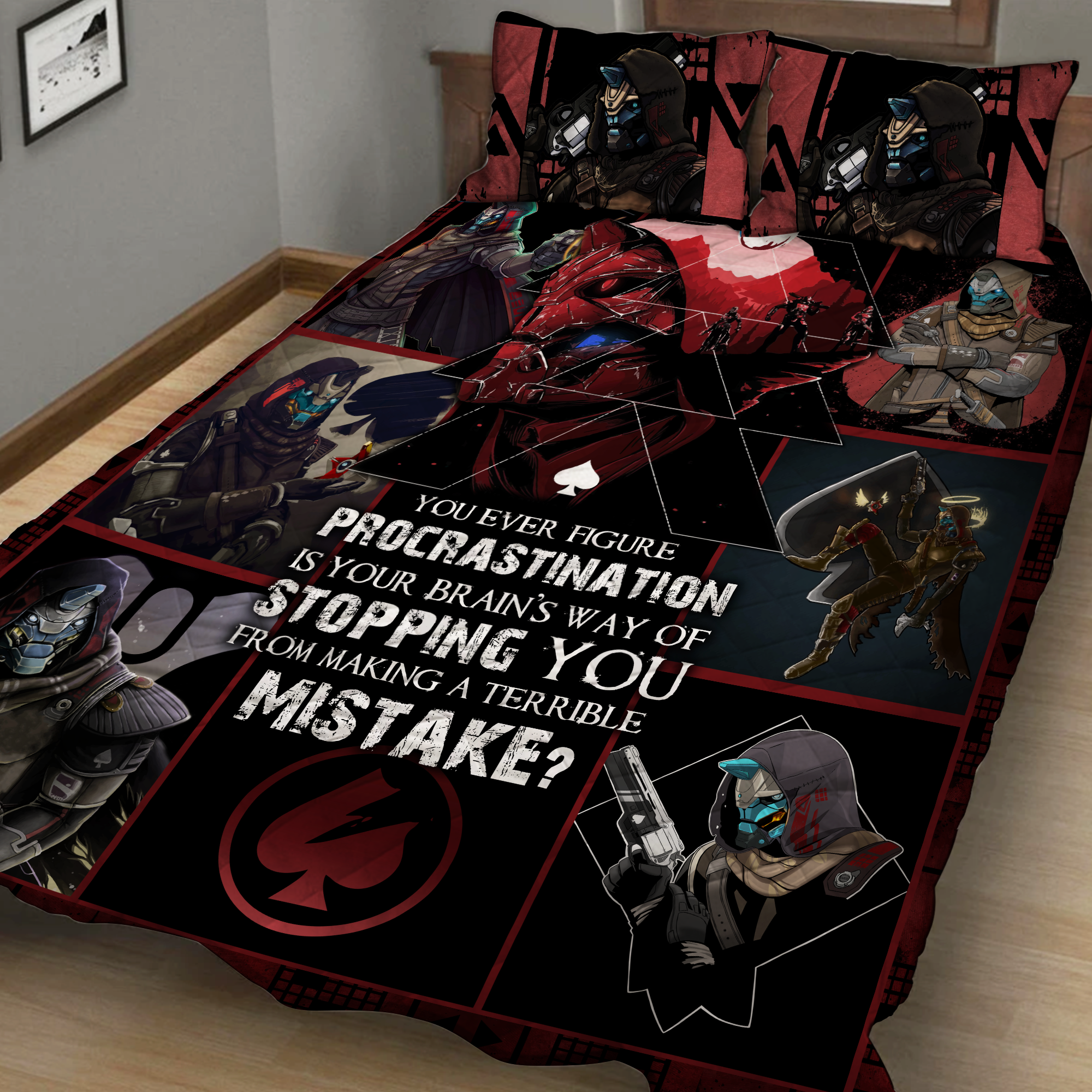 Destiny Cayde-6 Procrastination Stop You From Making A Terrible Mistake 3D Quilt Bed Set Quilt Set Twin (150x180CM) 