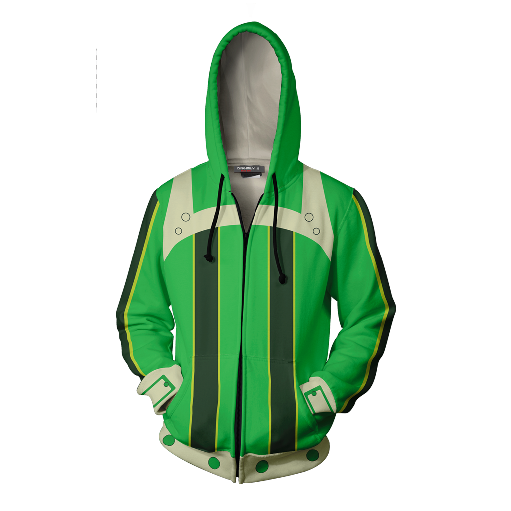 Boku No Hero Academia Tsuyu Asui Cosplay Zip Up Hoodie Jacket