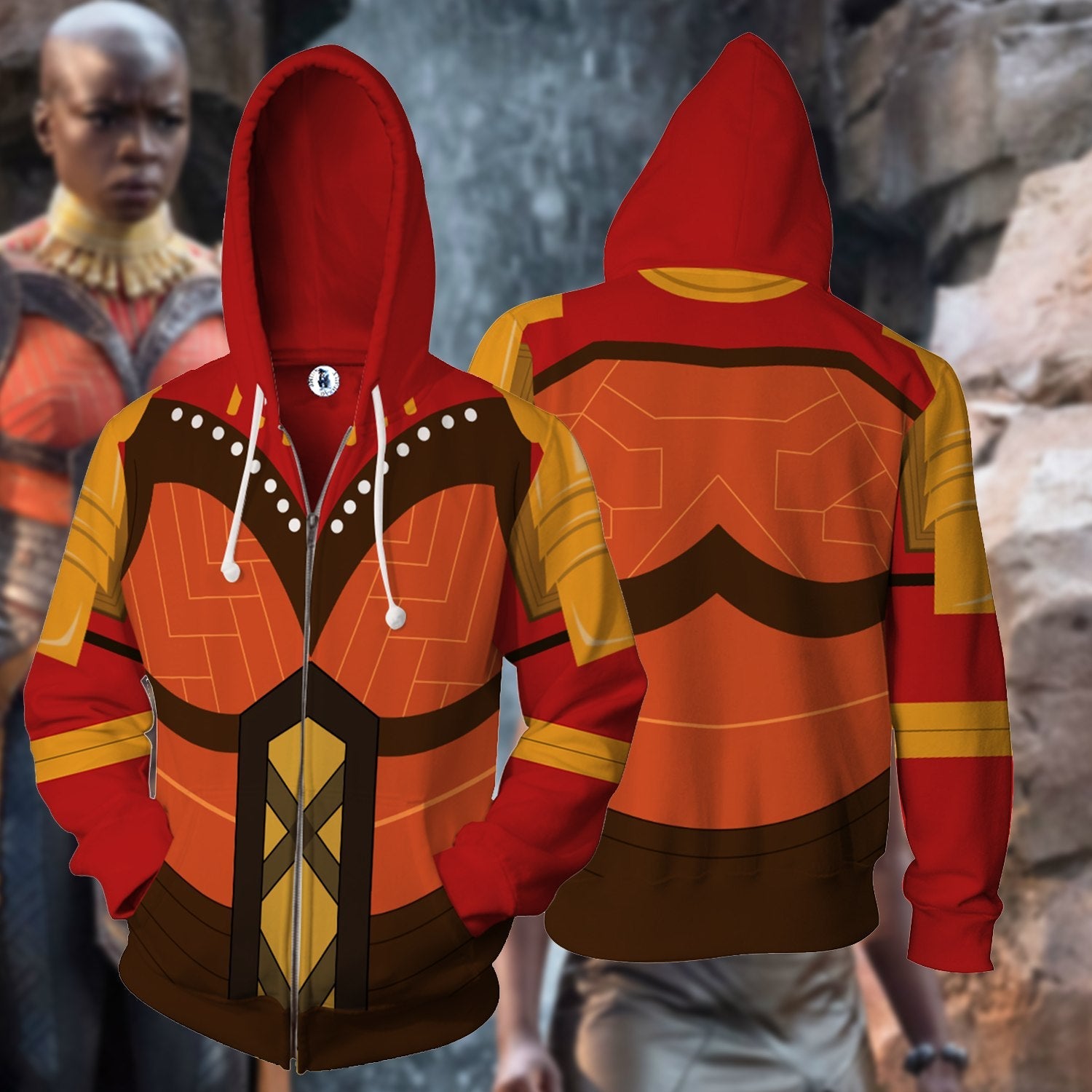 Okoye Cosplay Zip Up Hoodie Jacket XS  