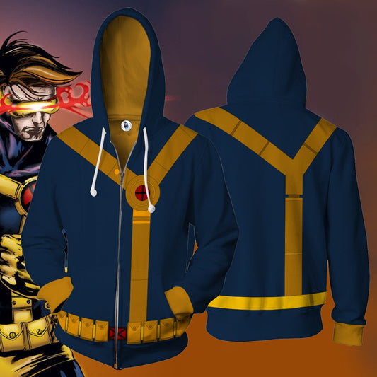 Cyclops (Scott Summers) Cosplay Zip Up Hoodie Jacket 5XL