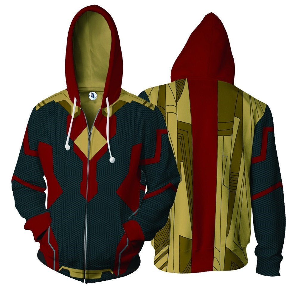 Vision Cosplay Zip Up Hoodie Jacket 5XL
