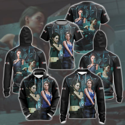 Resident Evil Jill Valentine Video Game All Over Printed T-shirt Tank Top Zip Hoodie Pullover Hoodie Hawaiian Shirt Beach Shorts Joggers