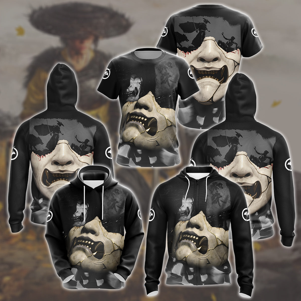 Ghost of Yotei Video Game All Over Printed T-shirt Tank Top Zip Hoodie Pullover Hoodie Hawaiian Shirt Beach Shorts Joggers