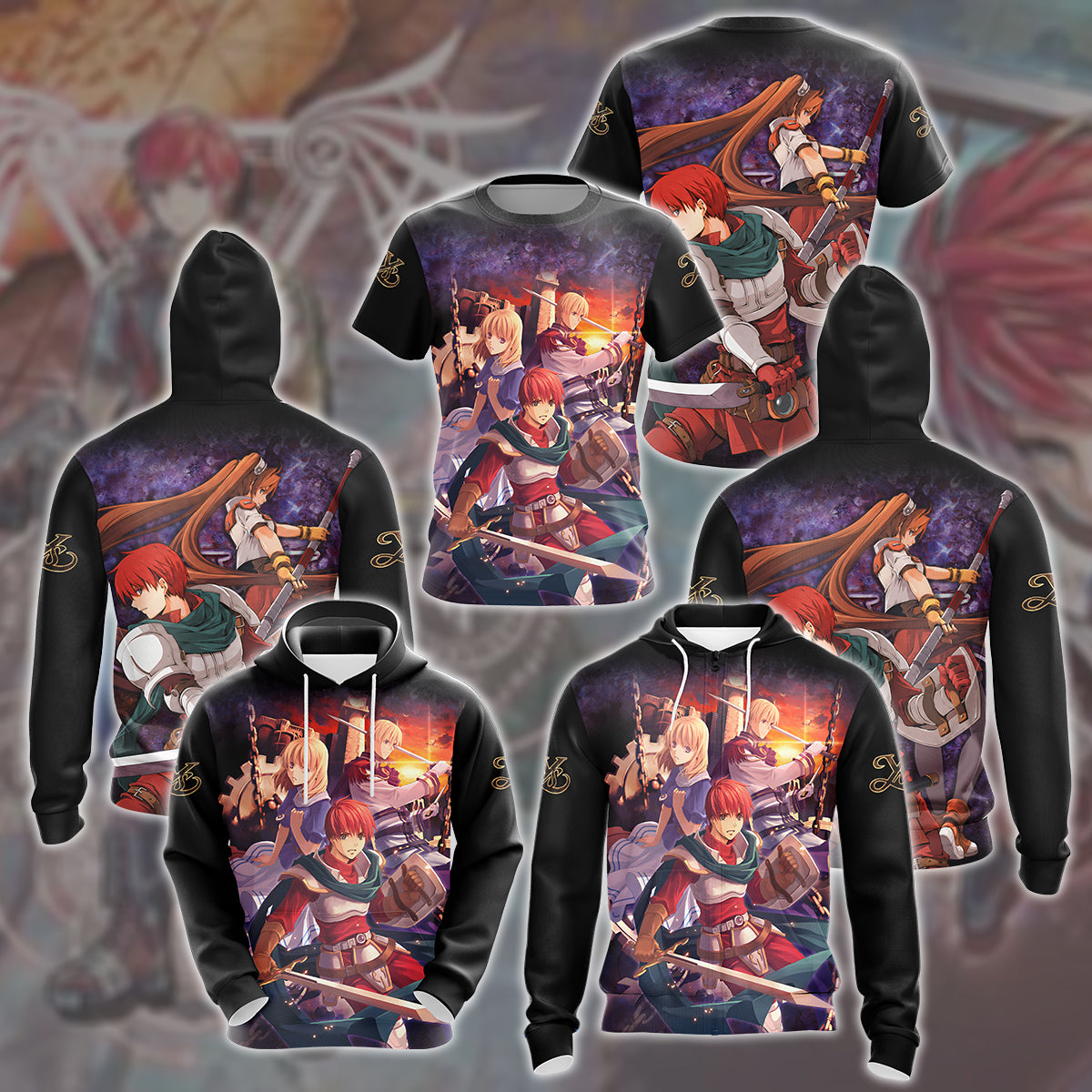 Ys Adol Christin Video Game All Over Printed T-shirt Tank Top Zip Hoodie Pullover Hoodie Hawaiian Shirt Beach Shorts Joggers