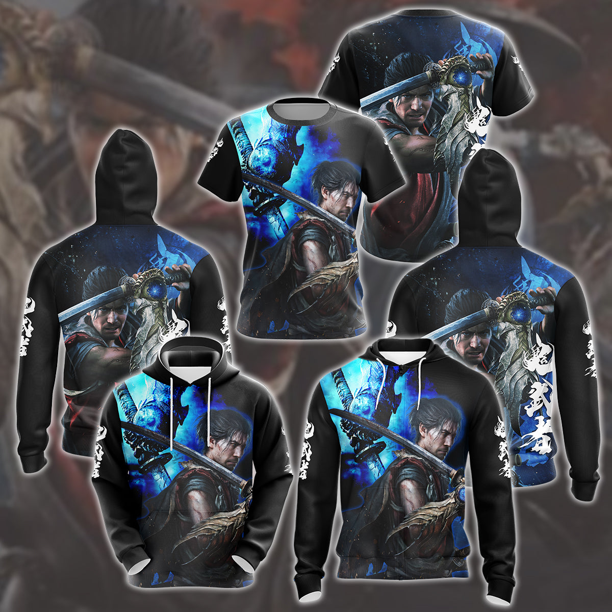 Onimusha: Way of the Sword Video Game All Over Printed T-shirt Tank Top Zip Hoodie Pullover Hoodie Hawaiian Shirt Beach Shorts Joggers