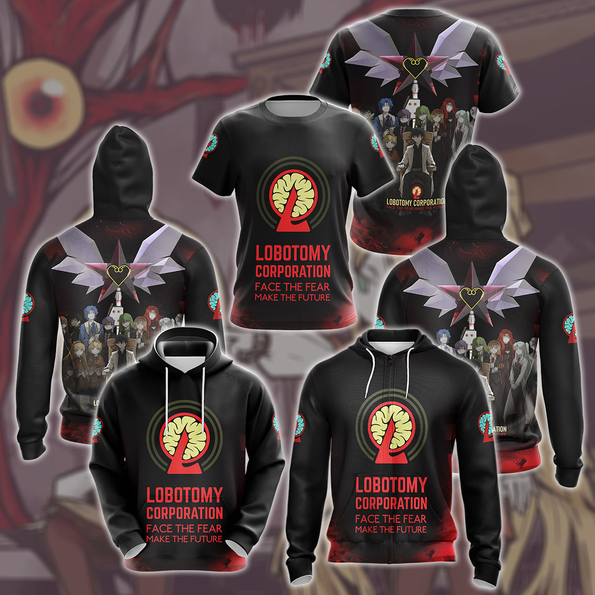 Lobotomy Corporation Video Game All Over Printed T-shirt Tank Top Zip Hoodie Pullover Hoodie Hawaiian Shirt Beach Shorts Joggers