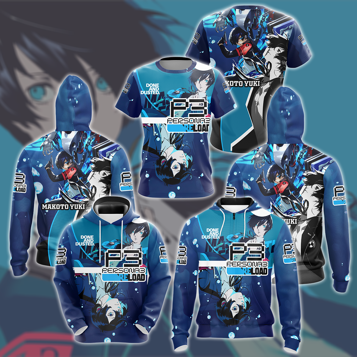 Persona 3 Reload Makoto Yuki Video Game All Over Printed T-shirt Tank Top Zip Hoodie Pullover Hoodie Hawaiian Shirt Beach Shorts Joggers