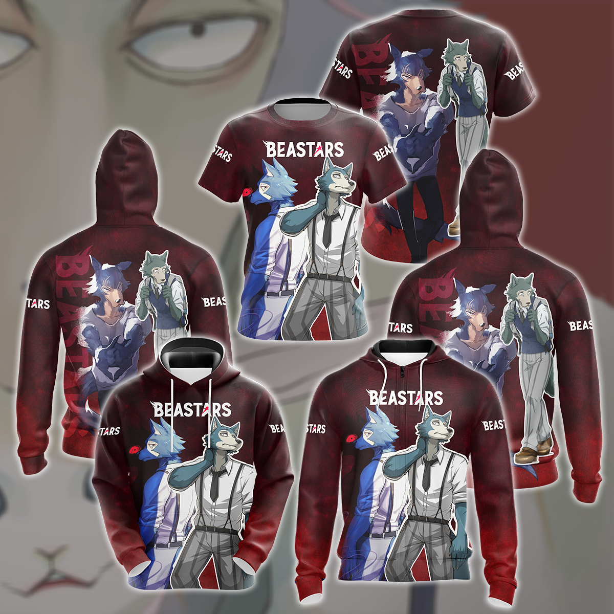 BEASTARS Anime All Over Printed T-shirt Tank Top Zip Hoodie Pullover Hoodie Hawaiian Shirt Beach Shorts Joggers