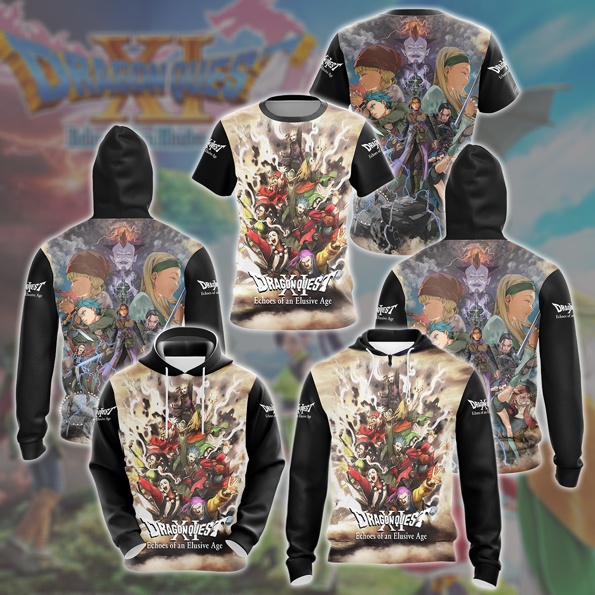 Dragon Quest XI: Echoes of an Elusive Age Video Game All Over Printed T-shirt Tank Top Zip Hoodie Pullover Hoodie Hawaiian Shirt Beach Shorts Joggers