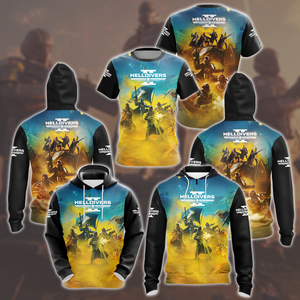 Helldivers 2 Video Game All Over Printed T-shirt Tank Top Zip Hoodie Pullover Hoodie Hawaiian Shirt Beach Shorts Joggers   