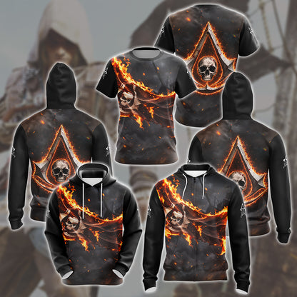 Assassin's Creed Black Flag Video Game All Over Printed T-shirt Tank Top Zip Hoodie Pullover Hoodie Hawaiian Shirt Beach Shorts Joggers