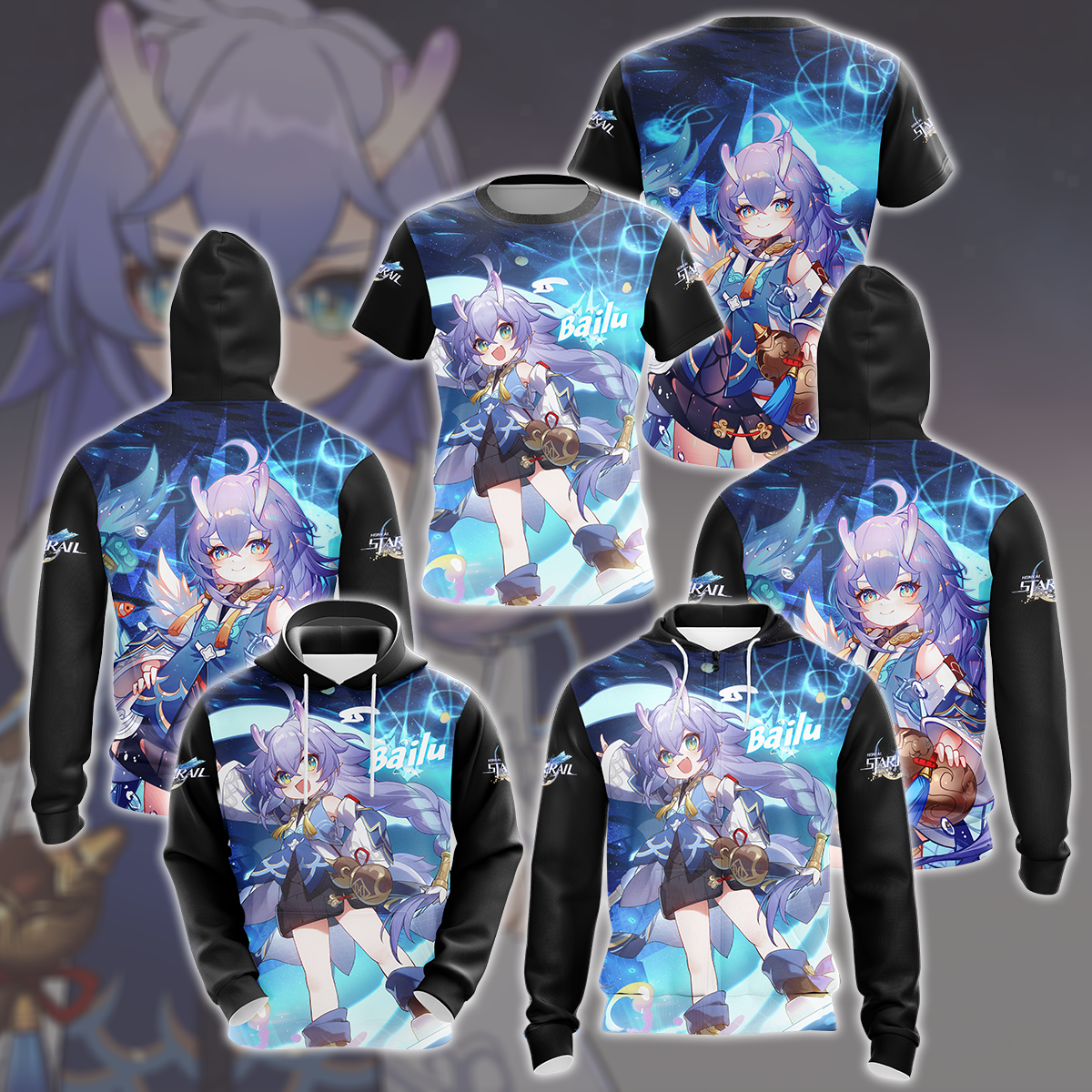 Honkai: Star Rail Bailu Video Game All Over Printed T-shirt Tank Top Zip Hoodie Pullover Hoodie Hawaiian Shirt Beach Shorts Joggers   