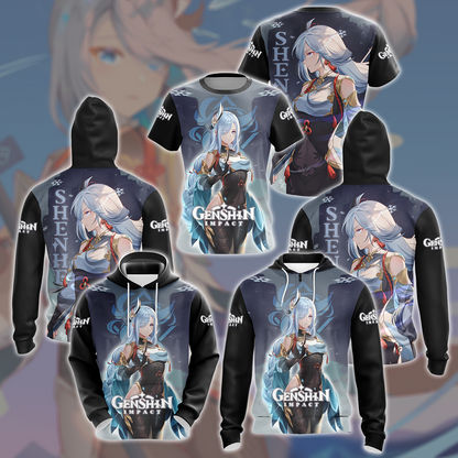 Genshin Impact Shenhe Video Game All Over Printed T-shirt Tank Top Zip Hoodie Pullover Hoodie Hawaiian Shirt Beach Shorts Joggers