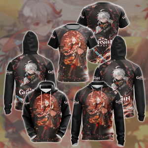 Genshin Impact Kaedehara Kazuha Video Game All Over Printed T-shirt Tank Top Zip Hoodie Pullover Hoodie Hawaiian Shirt Beach Shorts Joggers   