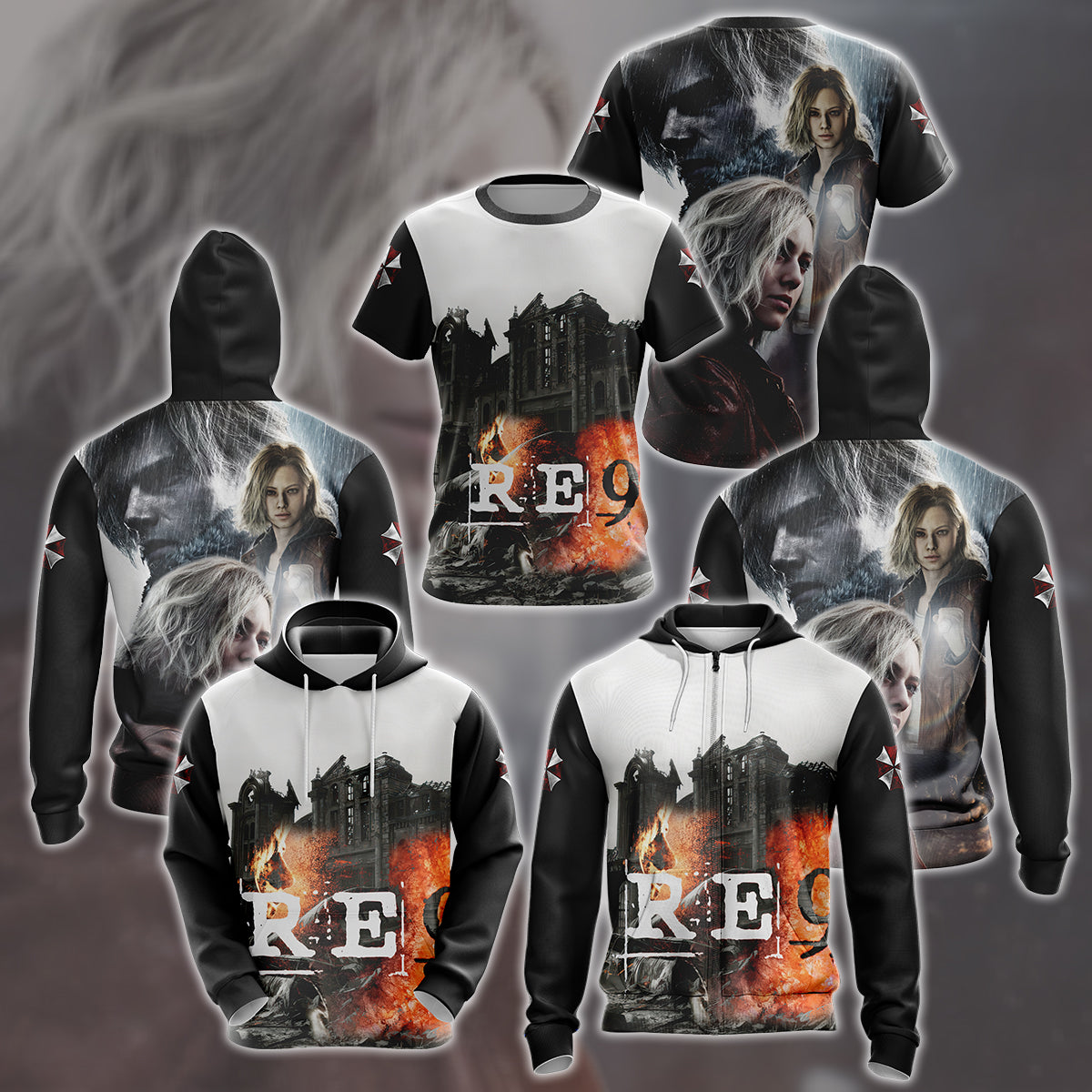 Resident Evil Requiem Video Game All Over Printed T-shirt Tank Top Zip Hoodie Pullover Hoodie Hawaiian Shirt Beach Shorts Joggers