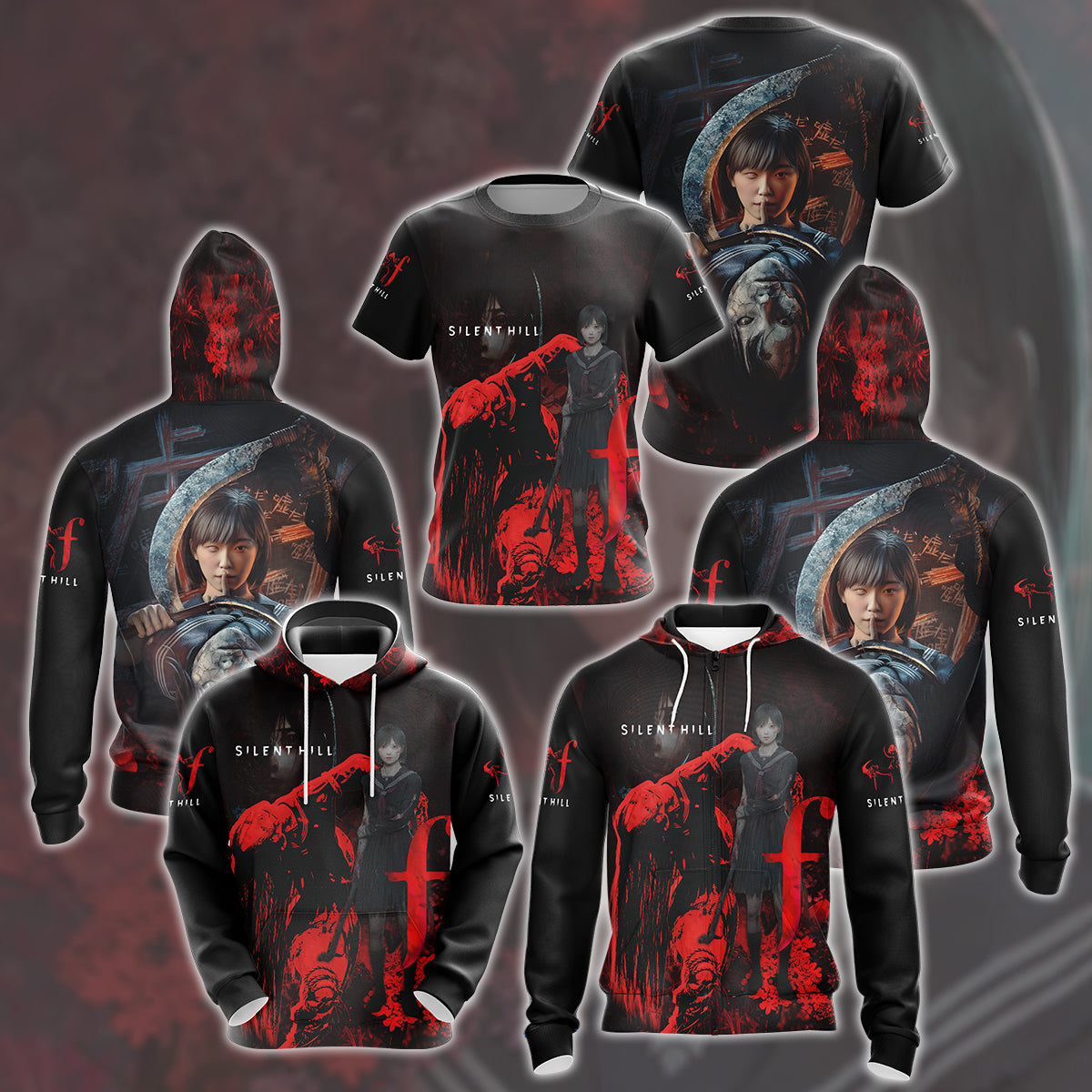 Silent Hill F Video Game All Over Printed T-shirt Tank Top Zip Hoodie Pullover Hoodie Hawaiian Shirt Beach Shorts Joggers