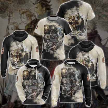 Octopath Traveler Video Game 3D All Over Printed T-shirt Tank Top Zip Hoodie Pullover Hoodie Hawaiian Shirt Beach Shorts Jogger