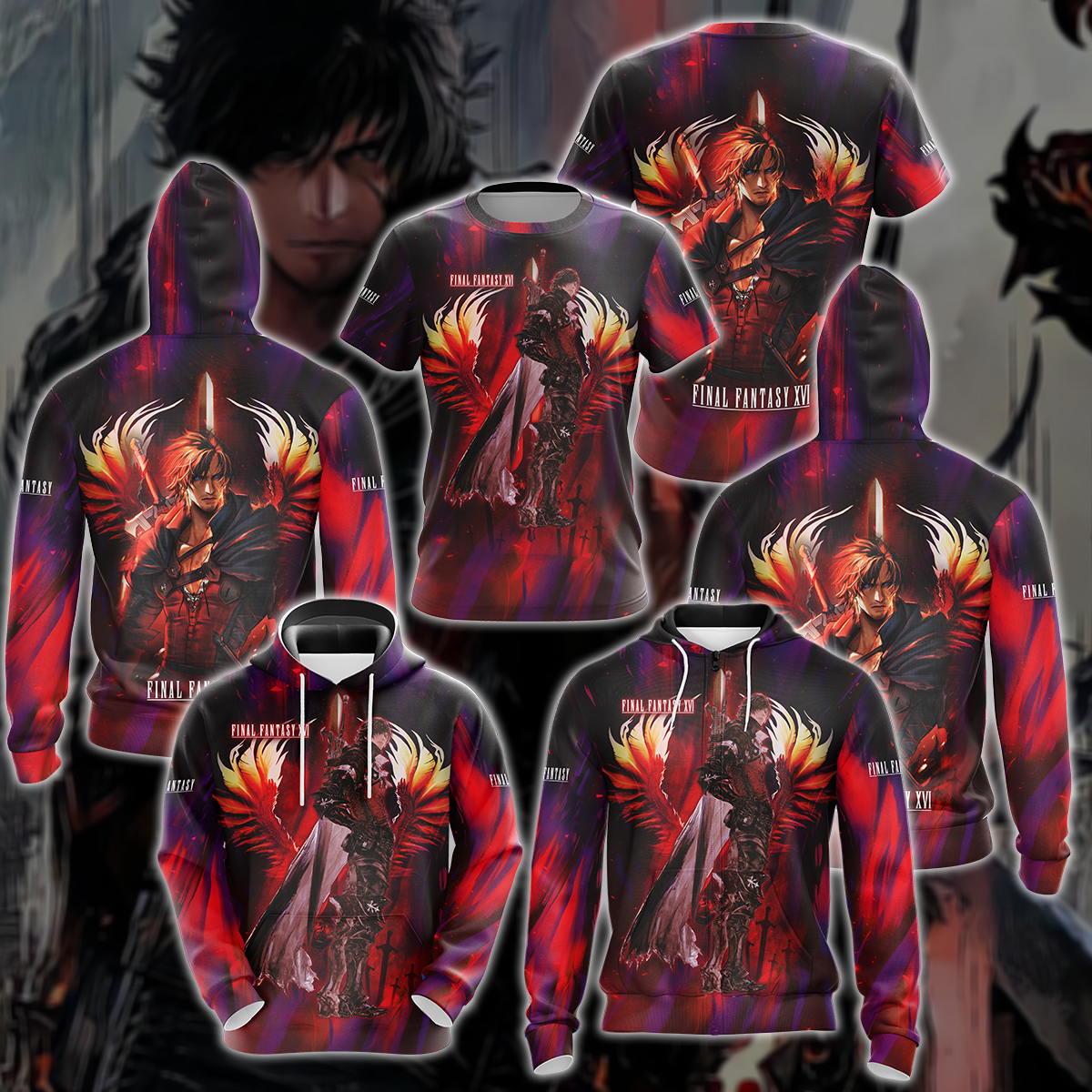 Final Fantasy XVI Video Game 3D All Over Printed T-shirt Tank Top Zip Hoodie Pullover Hoodie Hawaiian Shirt Beach Shorts Jogger