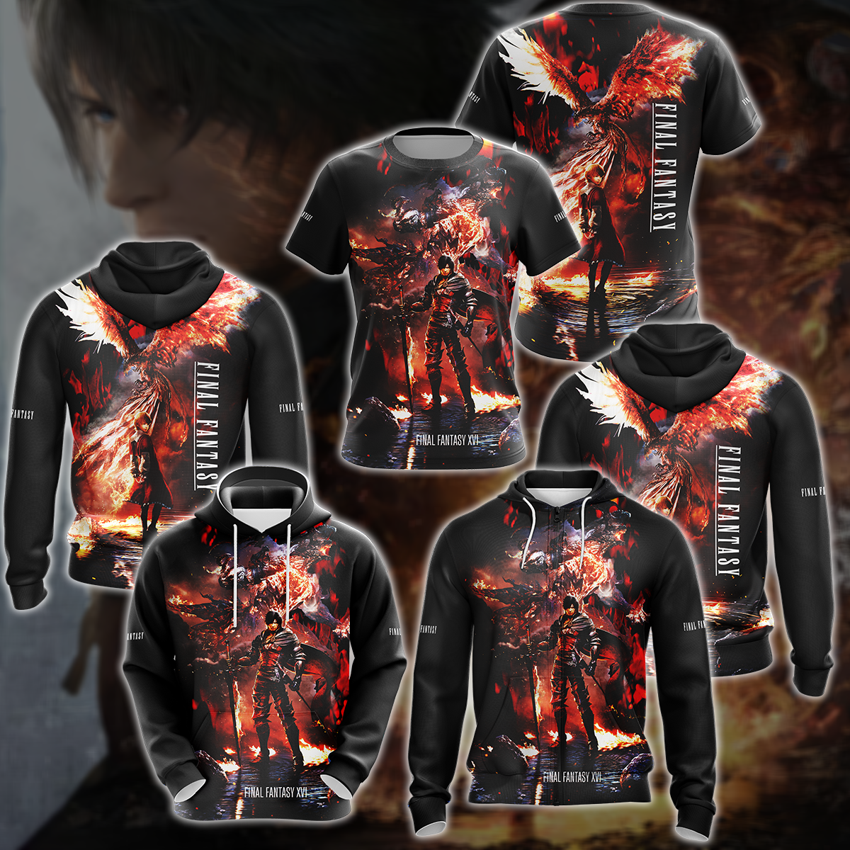 Final Fantasy XVI Video Game 3D All Over Printed T-shirt Tank Top Zip Hoodie Pullover Hoodie Hawaiian Shirt Beach Shorts Jogger
