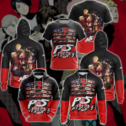 Persona V Video Game 3D All Over Printed T-shirt Tank Top Zip Hoodie Pullover Hoodie Hawaiian Shirt Beach Shorts Jogger