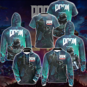 Doom Eternal Video Game All Over Printed T-shirt Tank Top Zip Hoodie Pullover Hoodie Hawaiian Shirt Beach Shorts Joggers   