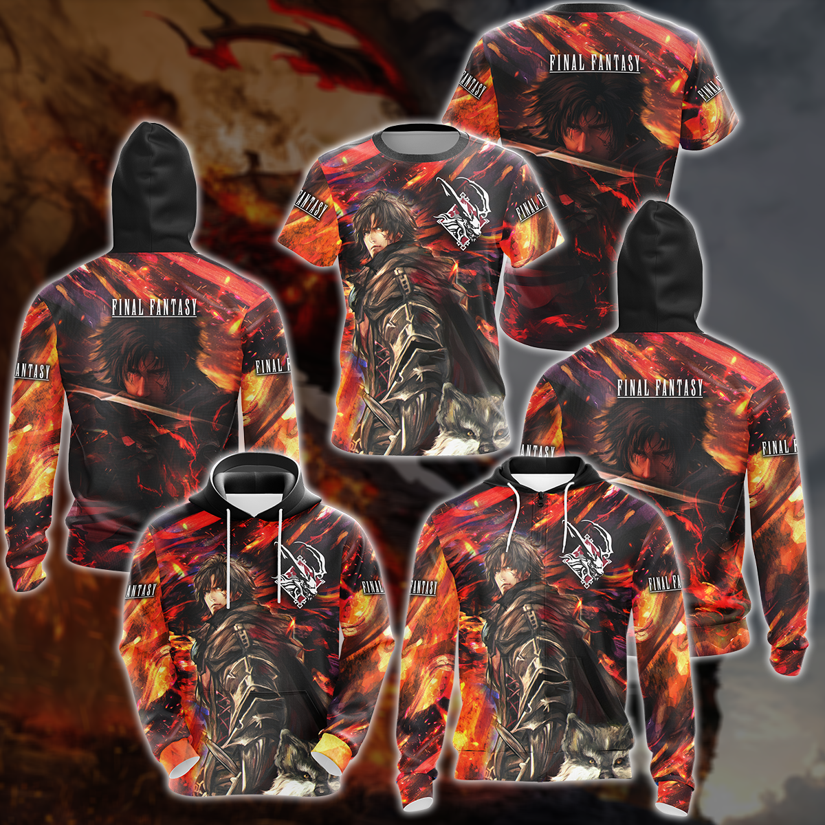 Final Fantasy XVI Video Game 3D All Over Printed T-shirt Tank Top Zip Hoodie Pullover Hoodie Hawaiian Shirt Beach Shorts Joggers