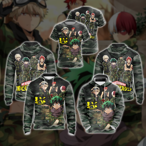 My Hero Academia in Military Uniform Unisex 3D T-shirt   